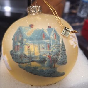 Thomas Kinkade Charming Holiday Ornament with Winter Scene"painter Of Light"